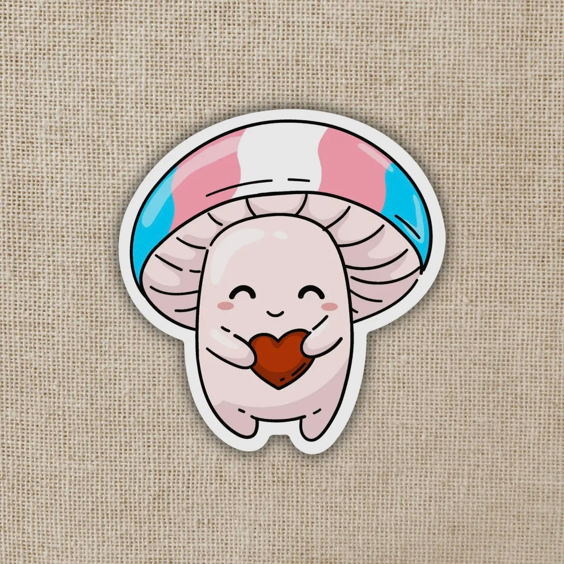 Trans Pride Flag Mushroom Sticker