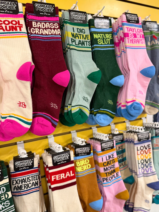 I Dig Native Plants Retro Crew Socks