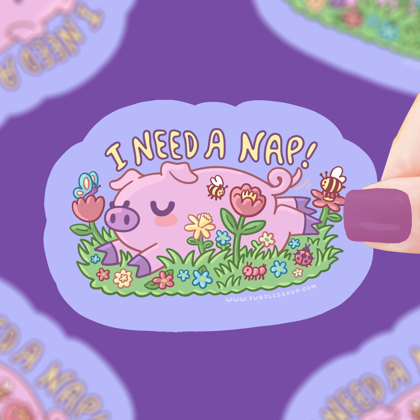I Need a Nap Pig Sticker
