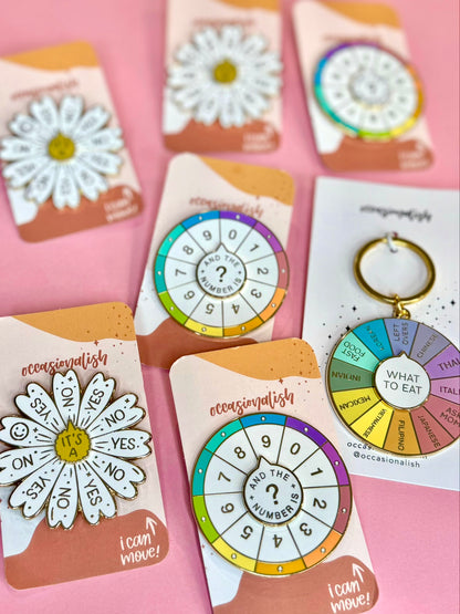 Spinning Daisy Interactive Pin