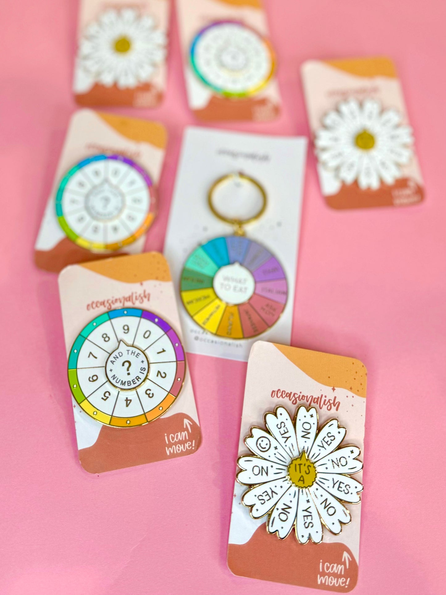 Spinning Daisy Interactive Pin