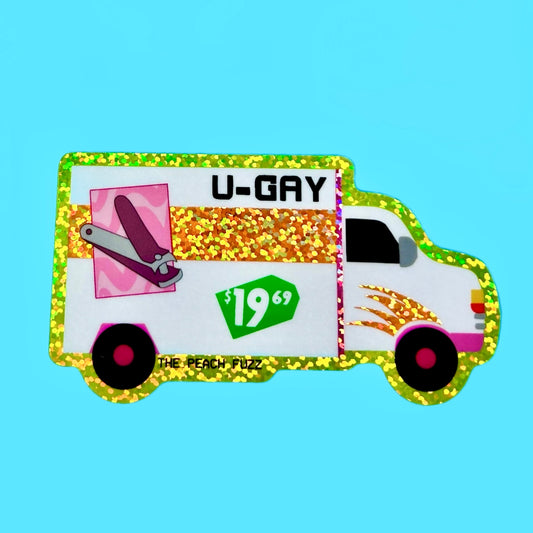 U-Gay Moving Truck Glitter Sticker