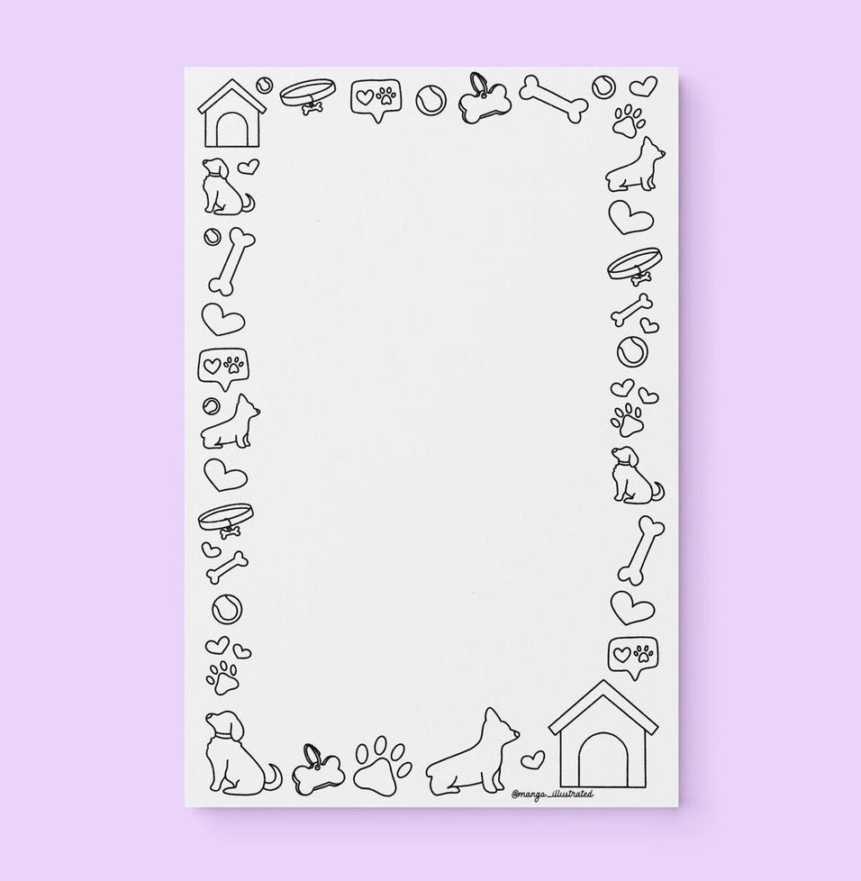 Dog Doodles Color-In Notepad