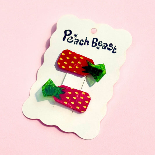 Strawberry Candy Hair Clips