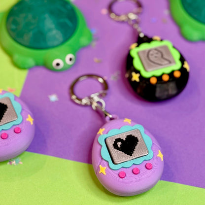 Digital Pet Heart Fidget Clicker Keychain