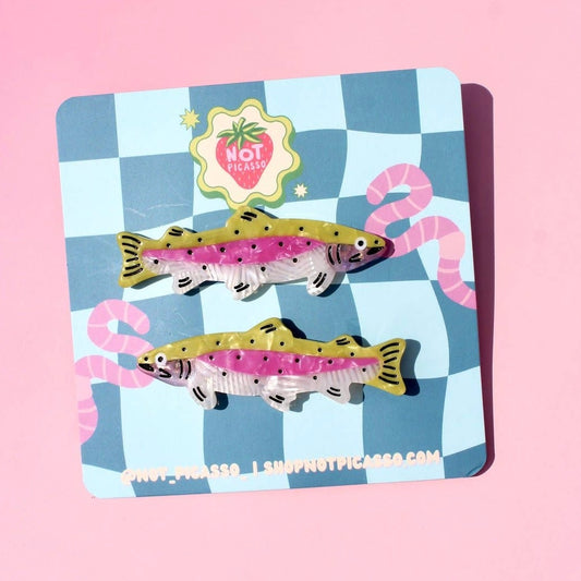 Rainbow Trout Hair Clip Set