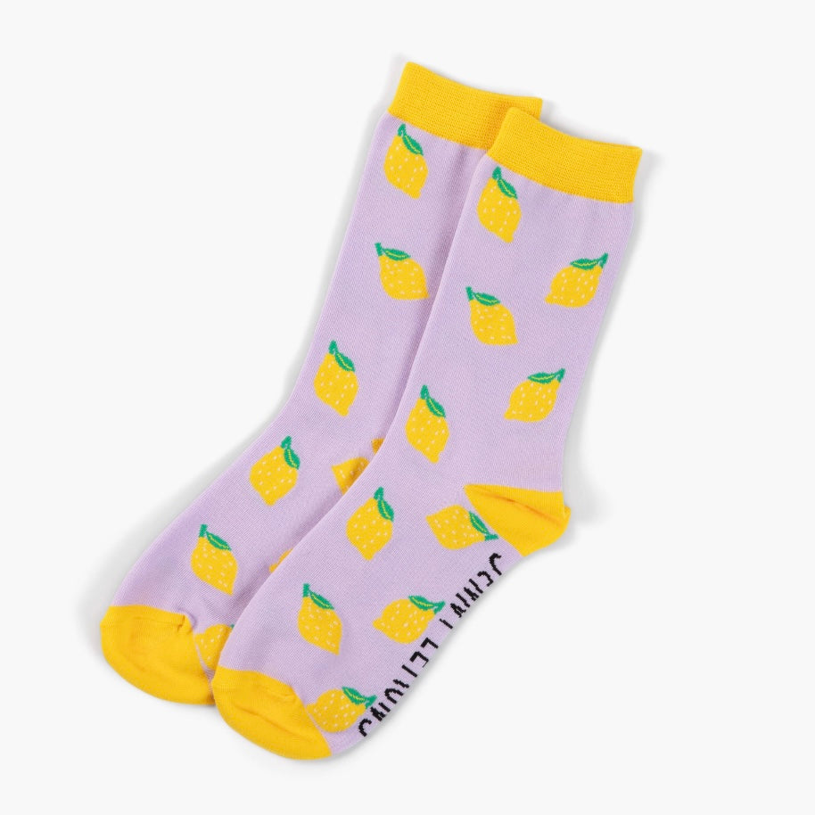 Lavender Lemon Crew Socks