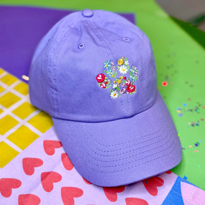 Floral Paw Print Hat (Lavender)