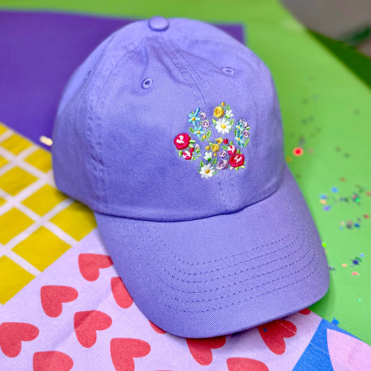 Floral Paw Print Hat (Lavender)