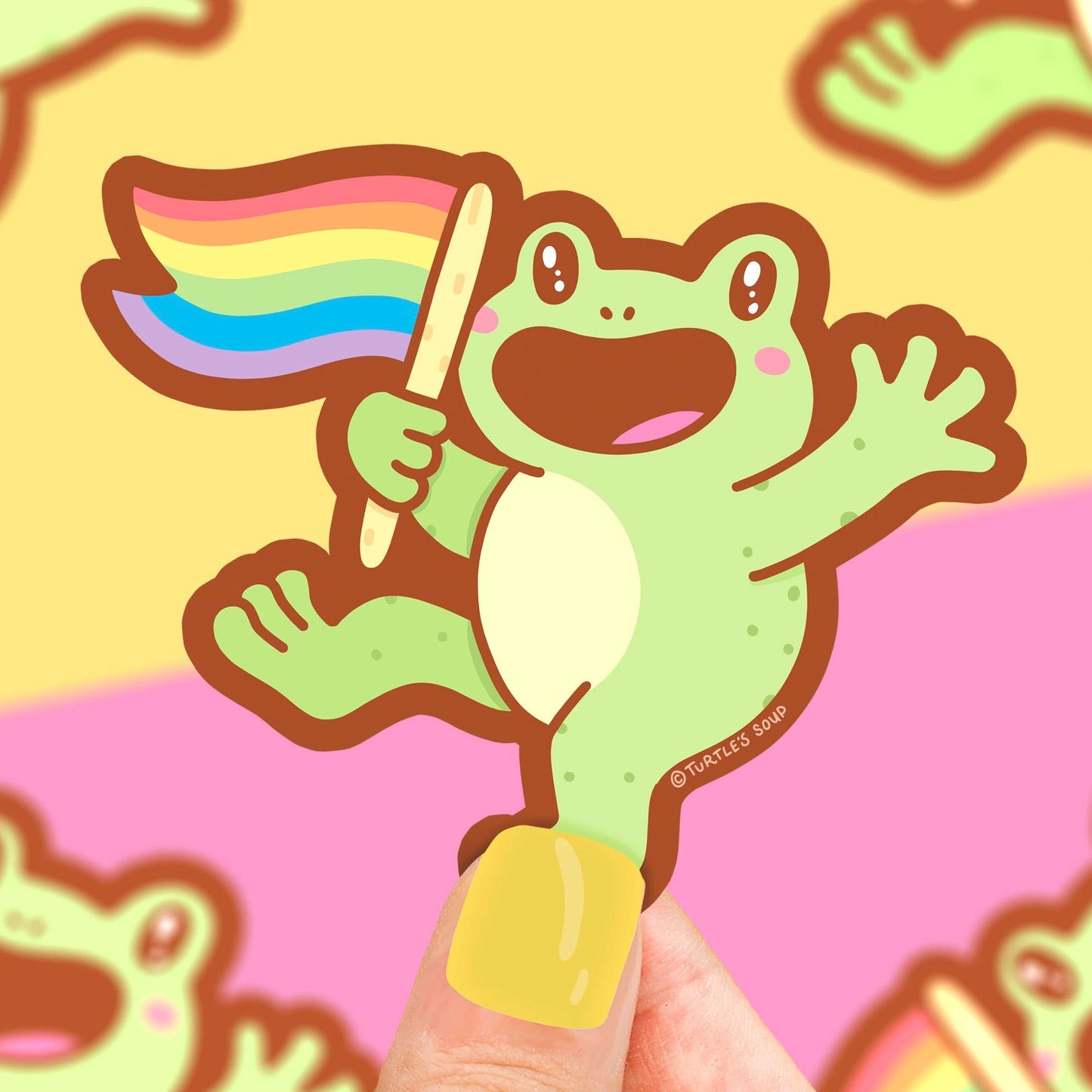 Pride Flag Frog Sticker