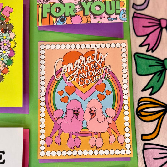 Congrats to My Favorite Couple Poodles Card