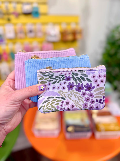 Lilac Corduroy Coin Pouch
