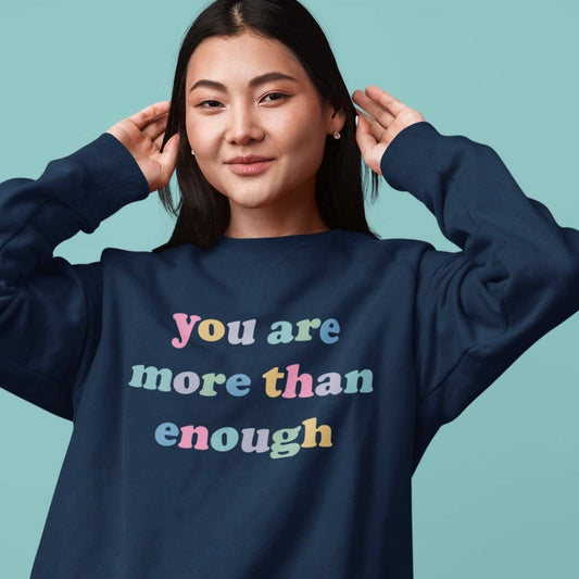 You Are More Than Enough Navy Crewneck Sweatshirt
