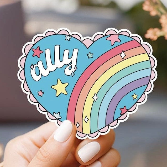 Ally Rainbow Heart Sticker