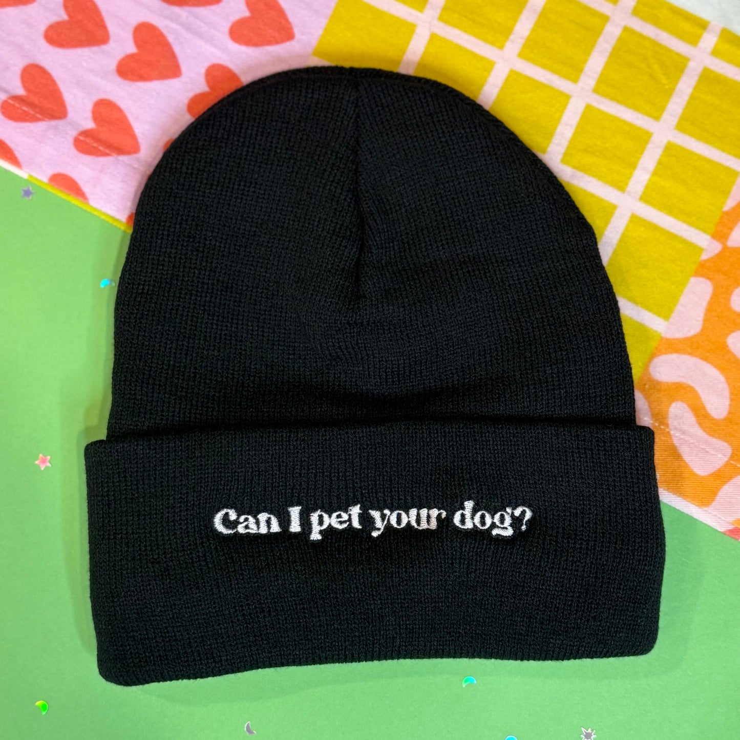 Can I pet your dog? Beanie (Black)