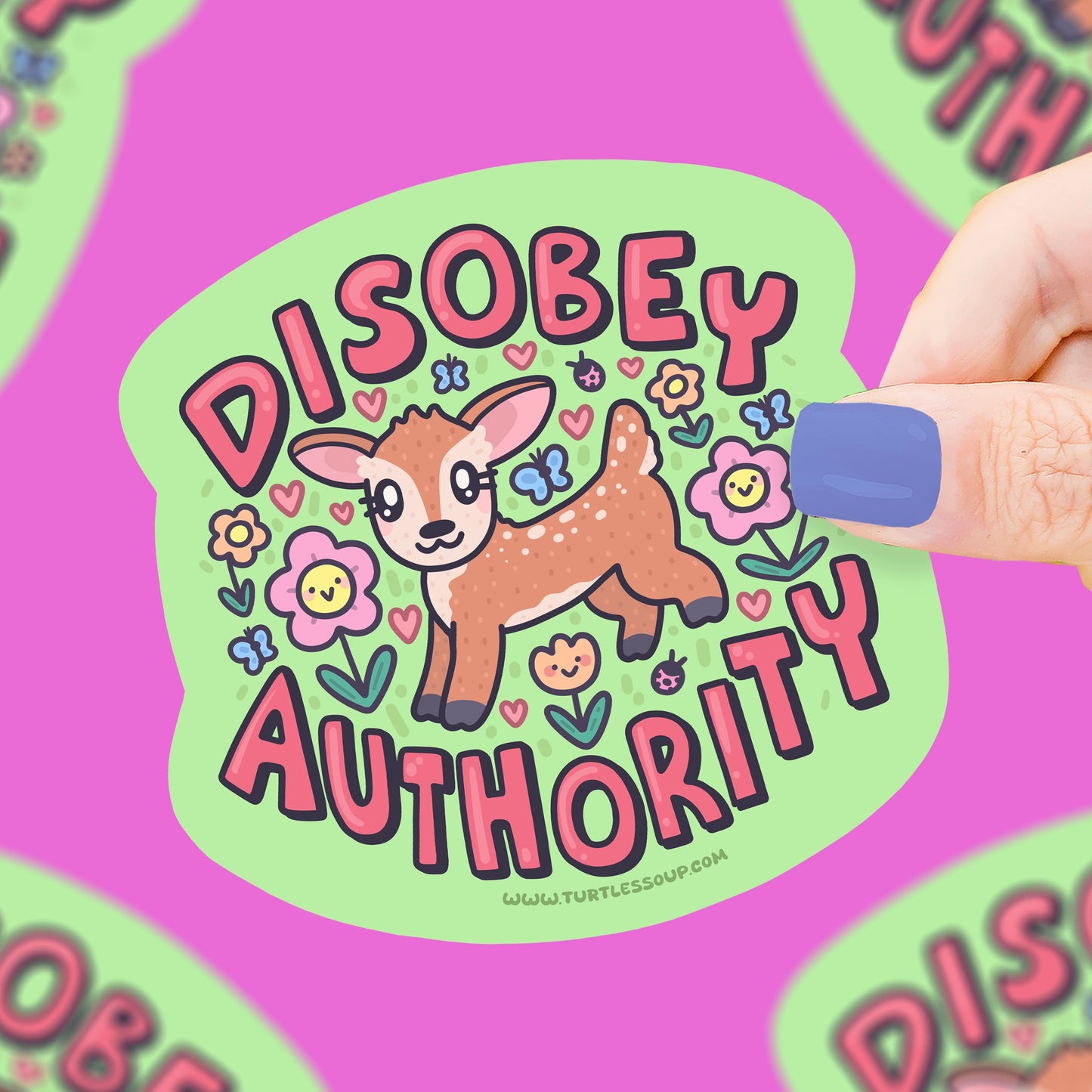Disobey Authority Deer Sticker