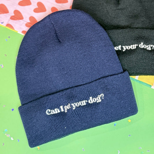 Can I pet your dog? Beanie (Navy)