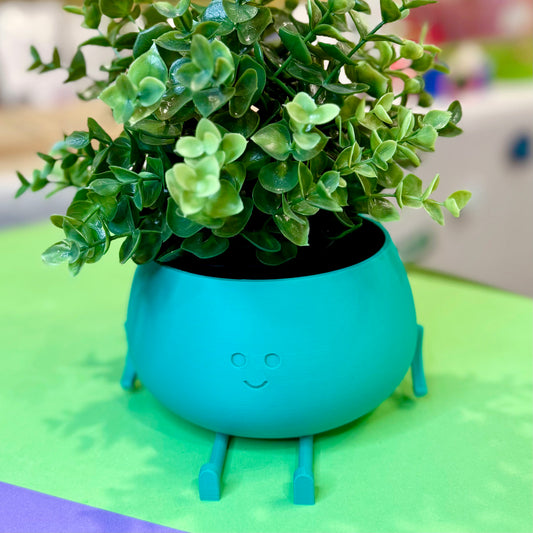 Smiley Planter (Teal)