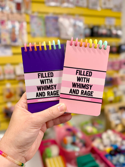 FILLED WITH WHIMSY AND RAGE Letter Board Notebook (Pink)