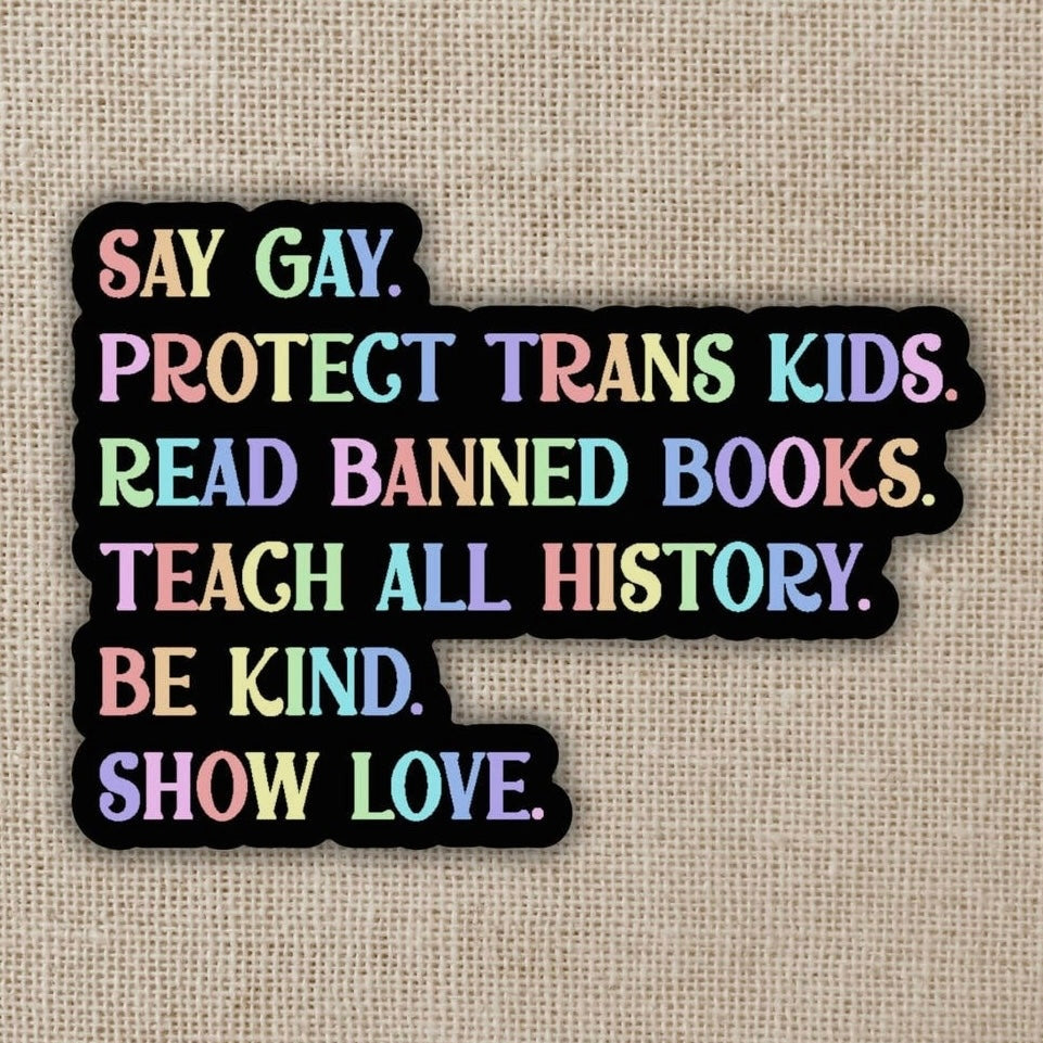 Say Gay Values Sticker