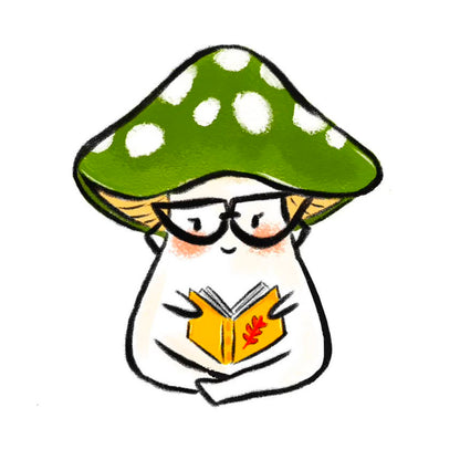 Bookish Mushroom Buddy Sticker