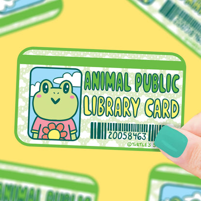 Frog Public Library Card Sticker