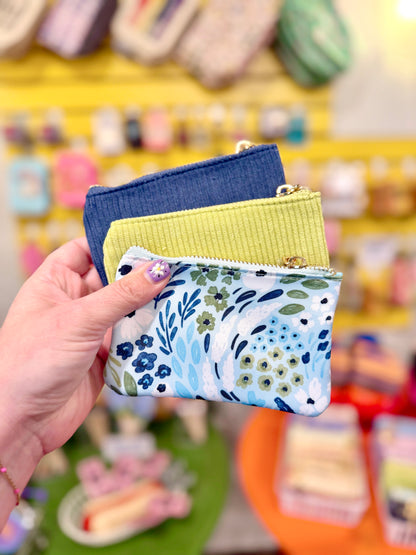 Navy Corduroy Coin Pouch