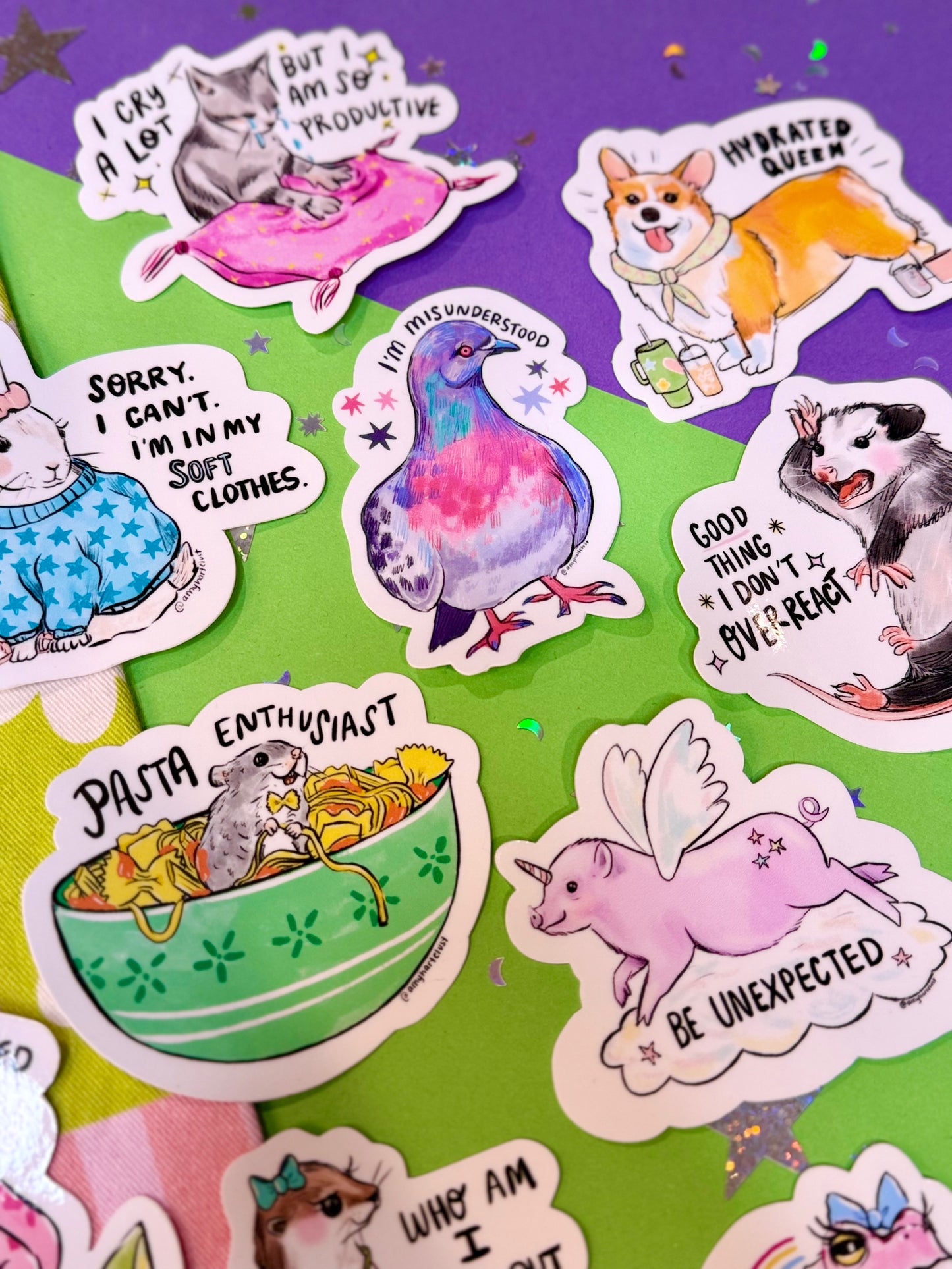 Be Unexpected Flying Pig Sticker