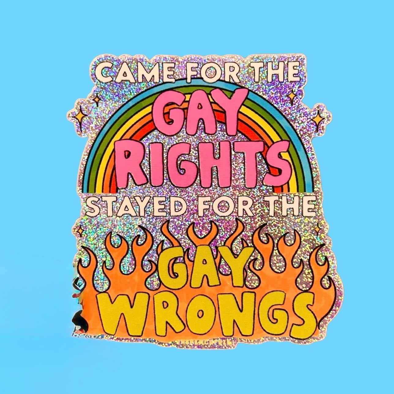 Gay Wrongs Glitter Sticker