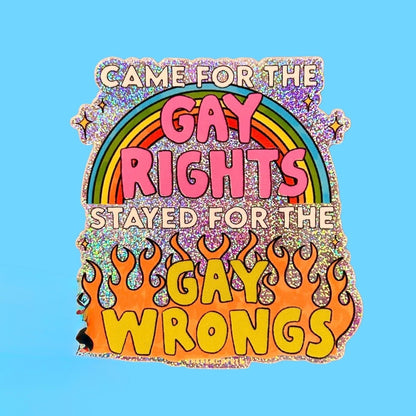 Gay Wrongs Glitter Sticker