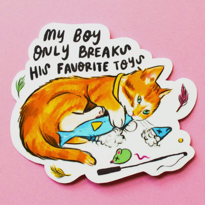 “My Boy Only Breaks His Favorite Toys” Swiftie Cat Sticker