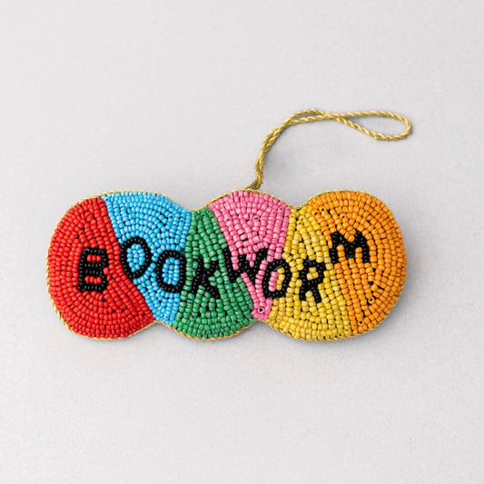 Beaded Bookworm Ornament