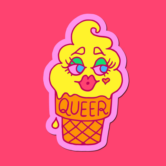 Queer Ice Cream Cone Sticker