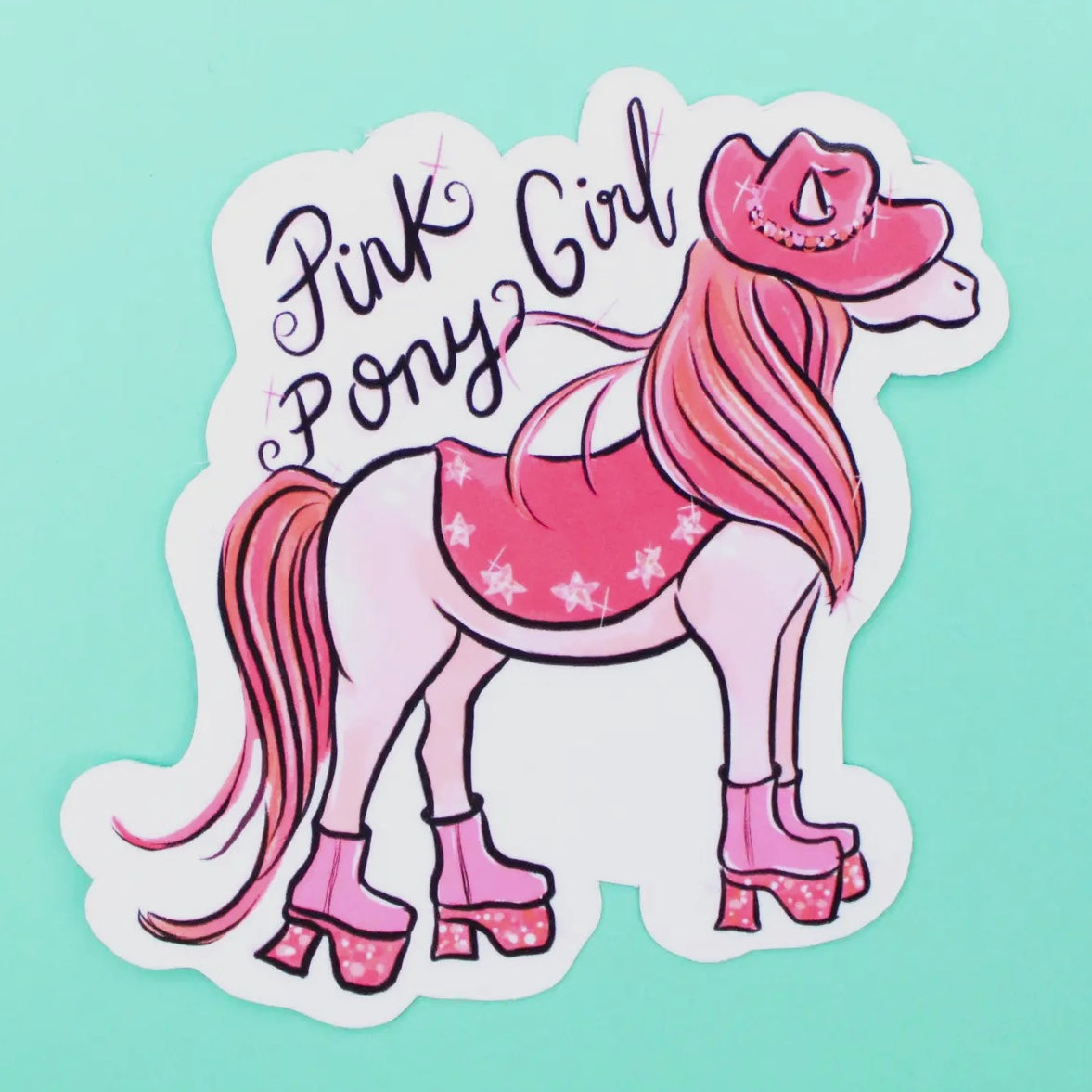 Pink Pony Girl Sticker