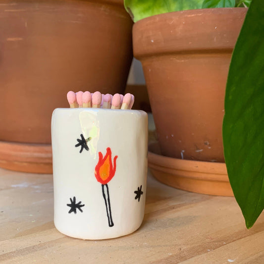 Ceramic Match Holder (Doodle)