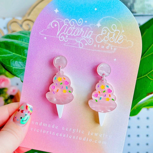 Cotton Candy Cone Earrings