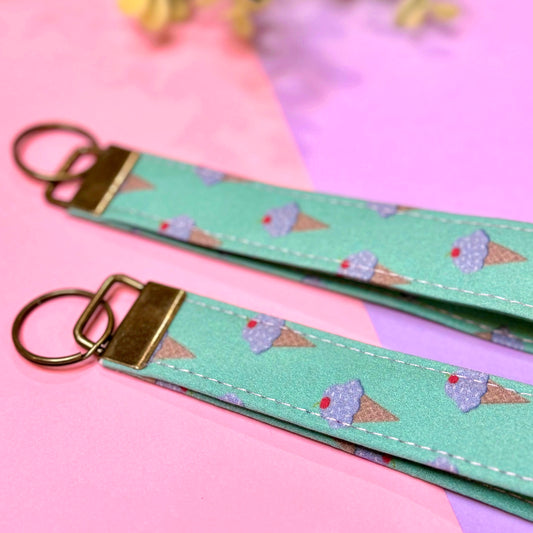 Wristlet Keychain: Ice Cream Cones