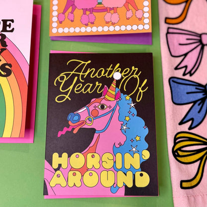 Another Year of Horsin' Around Birthday Card