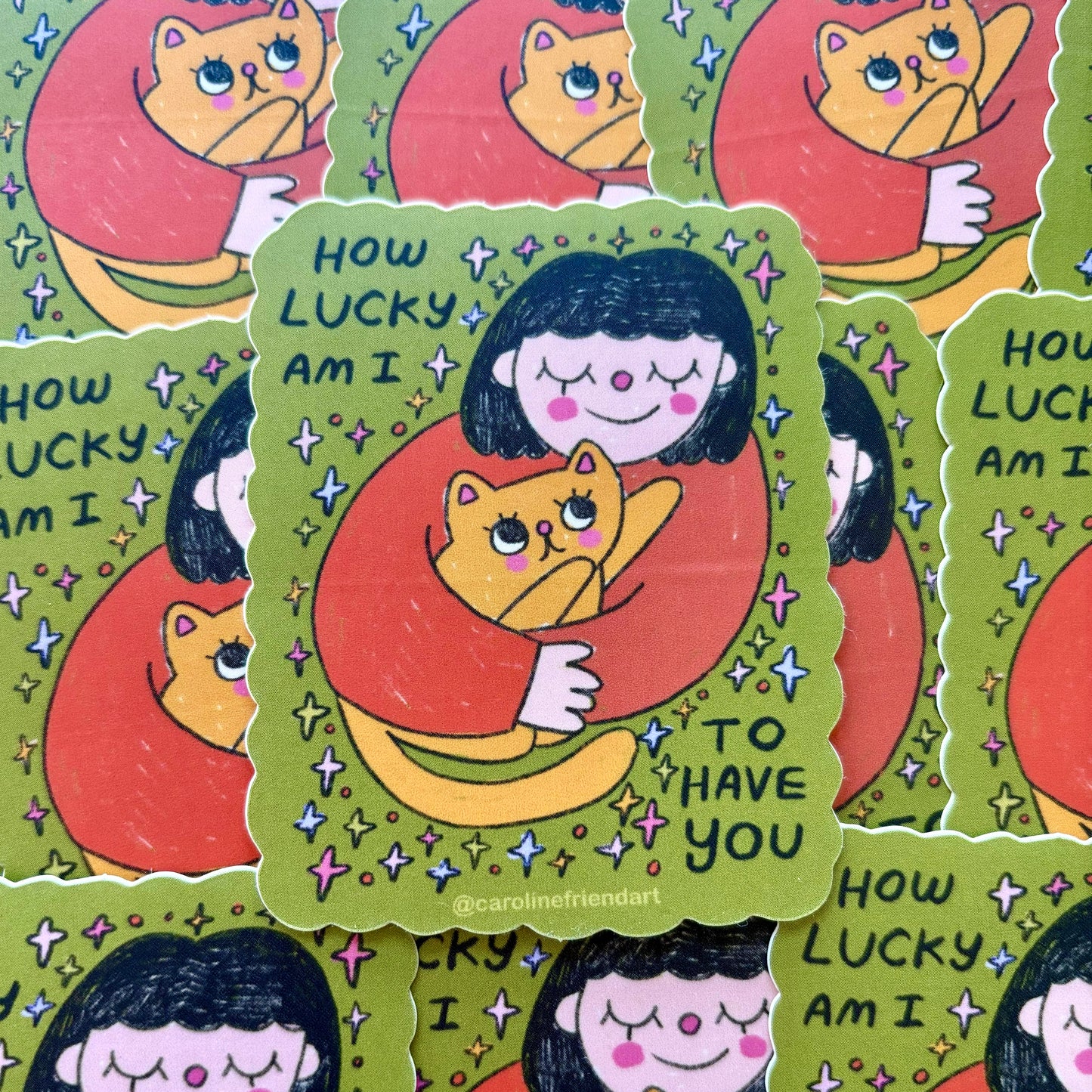 How Lucky Am I To Have You Cat Sticker