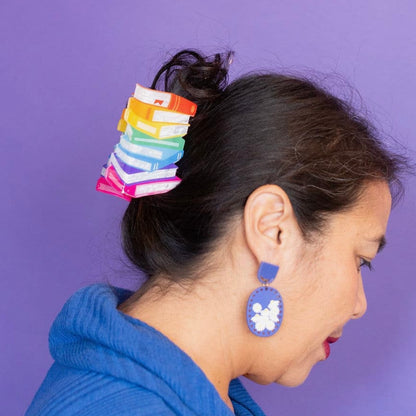 Book Pile Claw Clip (bright)