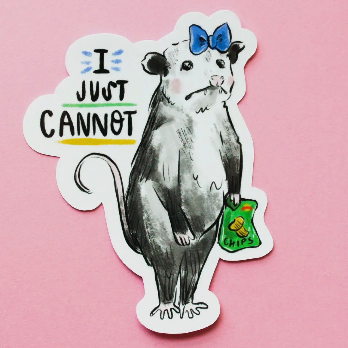 I Just Cannot Possum Sticker