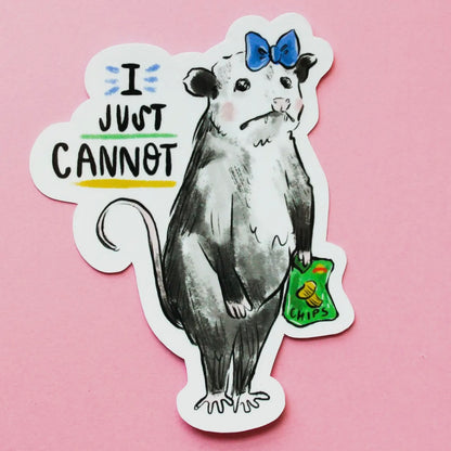 I Just Cannot Possum Sticker