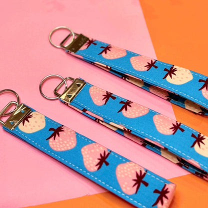 Wristlet Keychain: Strawberries