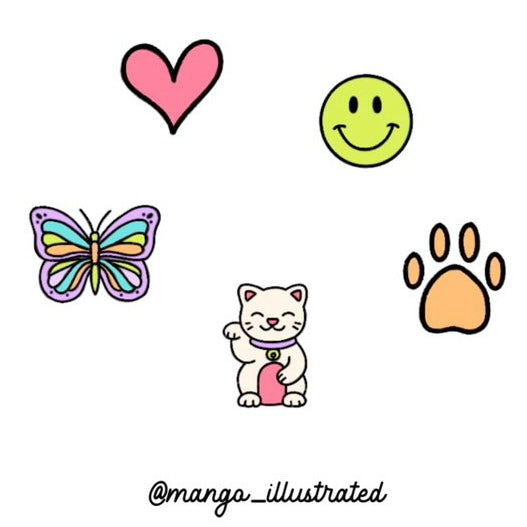 Cute Doodles Mini Vinyl Sticker Sheet #3