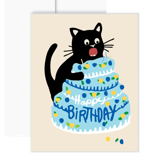 Birthday Cake Cat Card