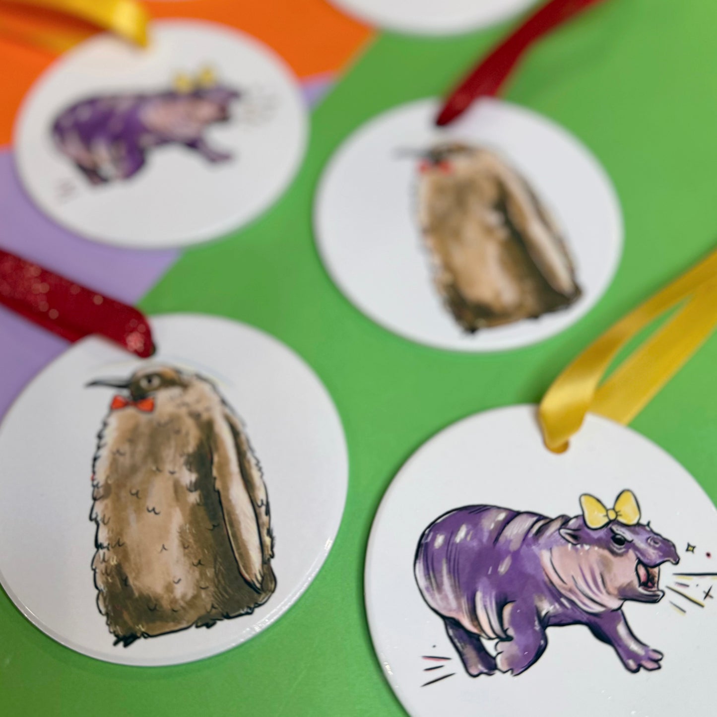 Moo Deng Hippo Ornament