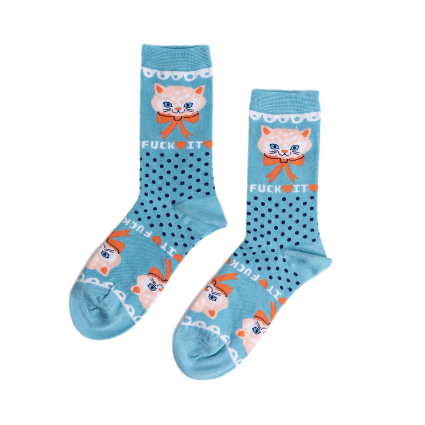 Fuck It Kitty Crew Socks (Small)