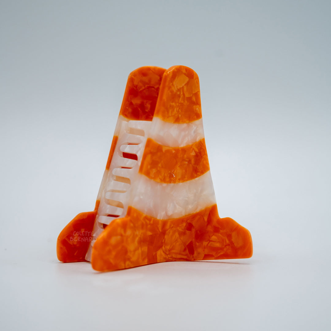 Orange Traffic Cone Hair Claw