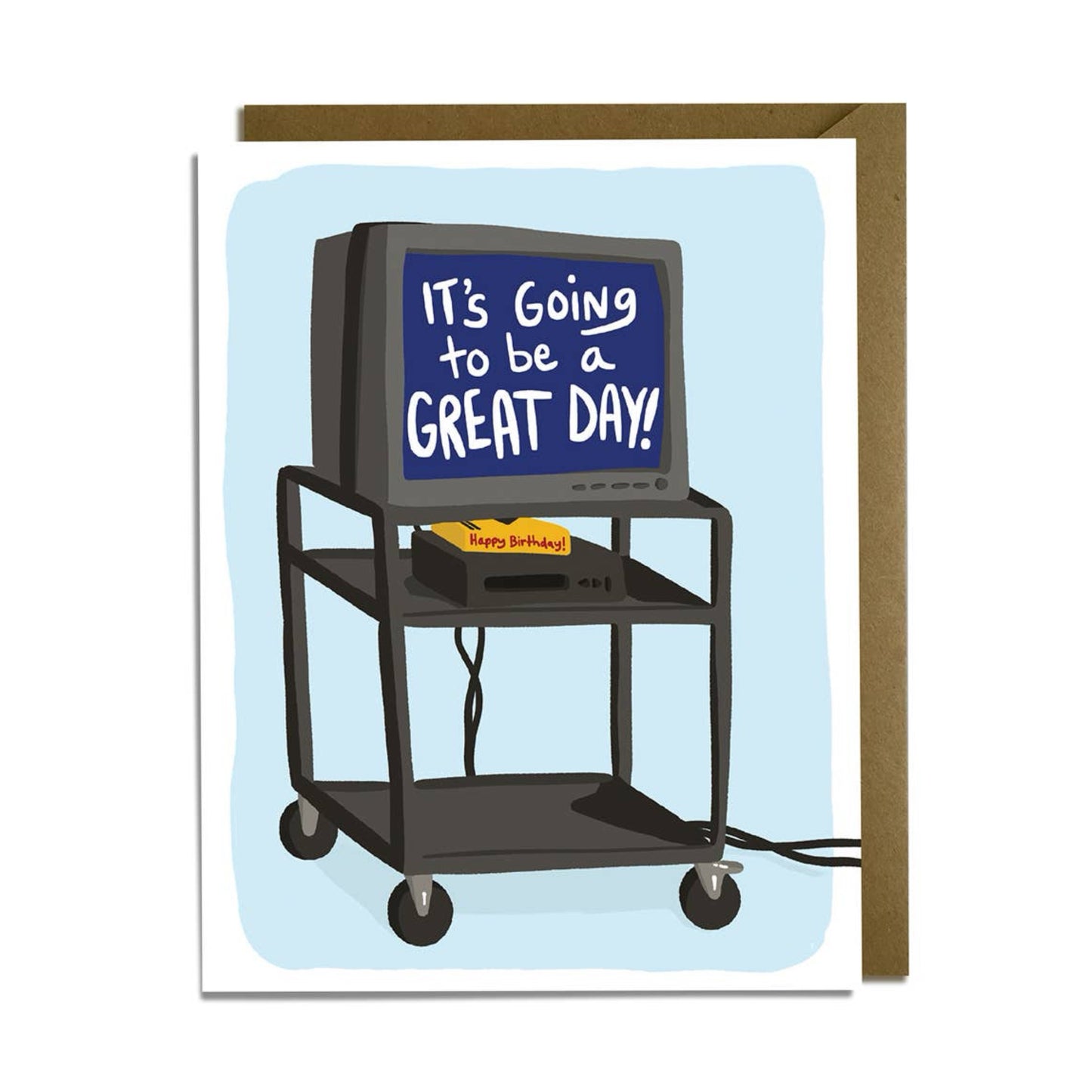 TV Cart Birthday Card