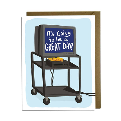 TV Cart Birthday Card